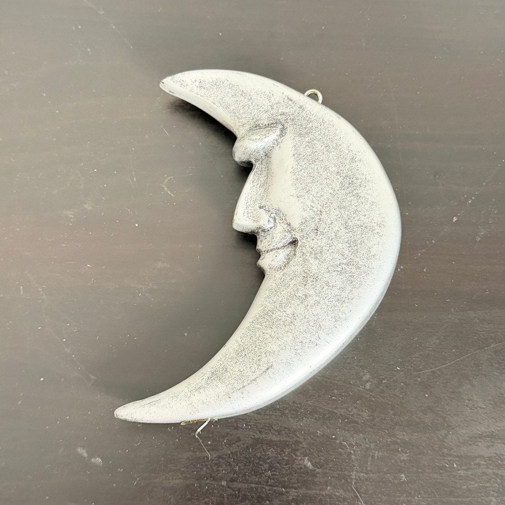 Vtg Moon Crescent Celestial Ornament Holiday Christmas 6" Made in Philippines